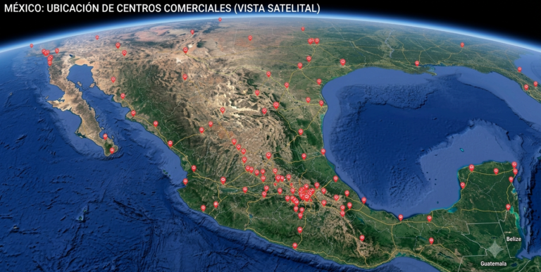 Conoce la ubicación de todos los centros comerciales de más de 10,000 m² a nivel nacional